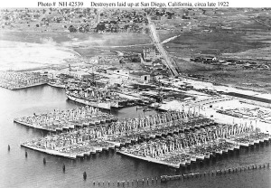 US destroyers laid up at san diego, california, 1922